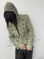 Blouson de travail à capuche personnalisé pour homme, en toile sergé, style vintage Hussar Napoléon, délavé, haute qualité, tendance