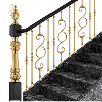 Rampe d'escalier moderne de luxe sur mesure Meixi - Finition en laiton, aluminium, or, bronze durable - Garantie 1 an - Idéal pour hôtels