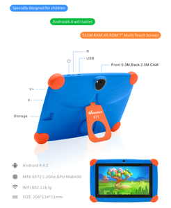 Cho wintouch biểu tượng tùy chỉnh 7 inch Android Tablet PC 8GB trẻ em học máy tính bảng với phim hoạt hình trường hợp MTK Bộ vi xử lý cho trẻ em của giáo dục - Product Image 4