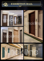 Puerta Interior Insonorizada de WPC de Estilo Europeo Minimalista Yingkang para Dormitorio, Puerta Interior Moderna de Material Compuesto