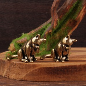 Figuras de Gatos Llorones de Latón Sólido, Decoración para el Hogar, Regalos y Recuerdos, Esculturas de Animales de Alta Calidad, Forma Irregular, Decorativas - Product Image 1