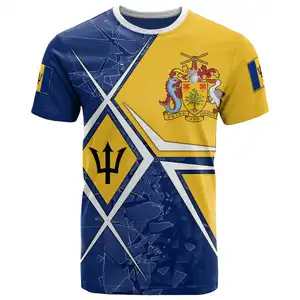 Precio al por mayor moda Barbados ropa para hombre Camisetas Personalizadas adultos Tops camiseta Casual transpirable secado rápido ropa al aire libre