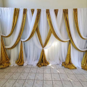 Pipe Drape Curtains <b>Backdrop</b> Poles <b>Stands</b> Pipe and Drape Kits Customized Size White Fabric Draping <b>Backdrop</b> for Wedding Stage - Product Image 2