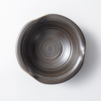 Vaisselle ronde noire créative Esanjoy, résistante au lave-vaisselle et au micro-ondes, durable, pour restaurants commerciaux, hôtels, bols en céramique