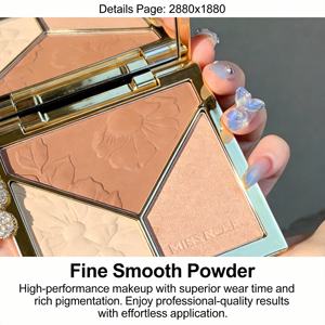 บรอนเซอร์เนื้อฝุ่นวีแกนกันน้ำ ขายดี พร้อมประกายเมทัลลิก สำหรับผิวขาว - Product Image 3