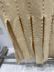 Nuovo Abito <span class=keywords><strong>Cardigan</strong></span> Modesto Autunno 2026, Lussuoso Vestito da Donna con Perle, Collo Tondo, Lunghezza <span class=keywords><strong>Midi</strong></span>, Moda Casual con Spacco, Maglione Lavorato a Maglia - Product Image 4