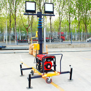 Emergency Night Work Gasoline Generator Stabilization Outriggers Manual Winch LED Floodlights Telescopic Mast Light Tower - Product Image 1