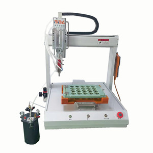 Machine de distribution de colle automatique à 4 axes BBA Desktop Dual Platform avec seringue rotative, robot de distribution de colle - Product Image 2