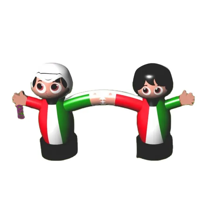 Kuwait cờ màu sắc cậu bé và cô gái chủ đề Inflatable cổng tò vò/vòm bơm hơi và giàn cho kuwait