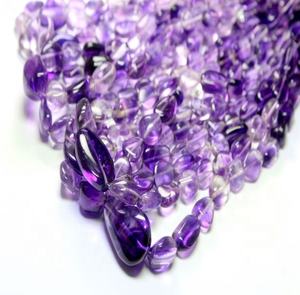 Cuentas sueltas de amatista natural, piedras preciosas de piedra con forma de caída suave para pulseras de joyería, hebras azules, moradas y negras - Product Image 3
