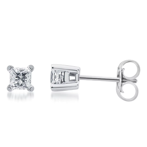 Boucles d'oreilles minimalistes en moissanite taille princesse, en argent sterling S925, style diamant élégant, bijoux d'oreille pour femmes - Product Image 2