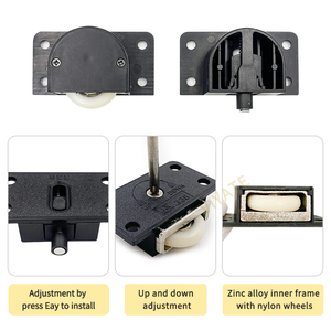 Roulettes pour portes de placard coulissantes, roulettes de sol pour armoires, rails de glissière, roulettes de style ancien, roulettes pour armoires coulissantes - Product Image 3