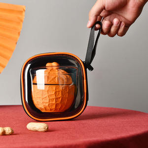 Juego de Té de Cerámica Portátil para Viaje, con Diseño de Cacahuetes, Ideal para Regalo, con Impresión de Logotipo Personalizado - Product Image 2