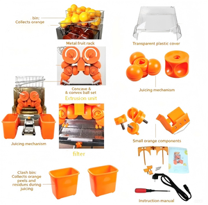 Presse-agrumes commercial en acier inoxydable robuste, machine à peler les oranges automatique, presse-citron électrique - Product Image 4