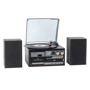 Custom Retro Vinyl Record Player Multi-function CD Tape Radio USB SD BT <b>Speaker</b> Remote Control MDF Wood Indoor Outdoor Gift - Product Image 5