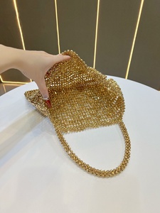 Pochette de Soirée de Luxe Dorée pour Femme, Sac à Main Scintillant en Cristal avec Deux Poignées, Grande Capacité, Sac à Main Perlé pour Fête, Sacs à Main en Strass - Product Image 5