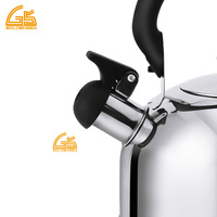 Bouilloires et Théières Prêtes pour le Gaz et l'Induction, Bouilloire Sifflante en Acier Inoxydable avec Poignée en Nylon, Design Classique