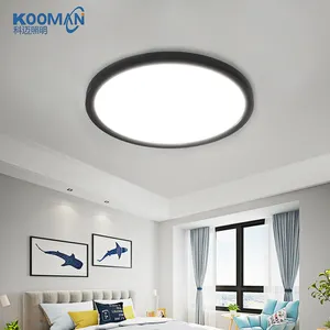 Super mince 18W montage encastré 1CCT 6000K lumière du jour noir rond plat Led panneau lumineux profil plafonnier Fitures