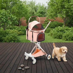 Carrito <span class=keywords><strong>para</strong></span> Mascotas <span class=keywords><strong>para</strong></span> <span class=keywords><strong>Perros</strong></span>/Gatos Pequeños/Medianos, Ligero, de Aluminio y Acero, Tela Oxford, 4 Ruedas, Plegable, Ventilado, Desmontable, Portátil - Product Image 1