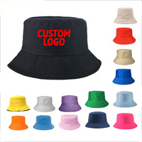 Topi Bucket katun ringan bordir Logo kustom untuk anak dan dewasa pola kartun sublimasi untuk penggunaan sehari-hari