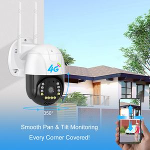 Caméra de sécurité sans fil extérieure WiFi CCTV PTZ IP avec vision nocturne, caméra dôme PTZ de sécurité, 4G LTE - Product Image 3