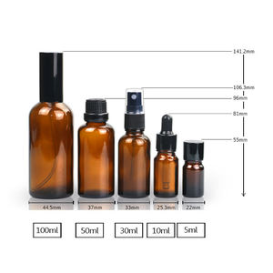Flacon Avec Pipet 100 50 30 20 15 10 5 Ml Botol Serum Botol Minyak Esensial Botol Serum dengan Tutup Penetes - Product Image 5