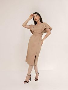 Maxi abito Casual da donna VES-0014 elegante evangelico con fiocco e volant in tinta unita <span class=keywords><strong>su</strong></span> <span class=keywords><strong>misura</strong></span> per la moda estiva - Product Image 5