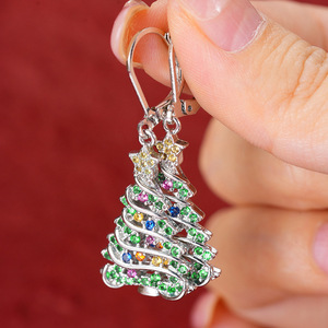 Orecchini Pendenti a Forma di Albero di Natale, Gioielli Dolci e Alla Moda per le Festività - Product Image 2