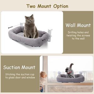Suave y esponjoso, cálido, fuerte Fijación de succión, fácilmente plegable, extraíble, cama colgante para gato, hamaca - Product Image 4