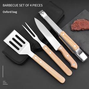 Kit <span class=keywords><strong>de</strong></span> Accesorios Portátiles para Parrilla <span class=keywords><strong>de</strong></span> Barbacoa, Juego <span class=keywords><strong>de</strong></span> Herramientas <span class=keywords><strong>de</strong></span> Acero Inoxidable para BBQ con Tenedor, Cuchillo, Espátula <span class=keywords><strong>de</strong></span> Cocina y <span class=keywords><strong>Pinzas</strong></span> con Mango <span class=keywords><strong>de</strong></span> <span class=keywords><strong>Madera</strong></span> - Product Image 5