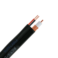 Kabel RG59+2 Core Power 75Ohm 95% Braid Shield CCS Conductor PVC Jacket CCTV Kamera Coaxial Combo