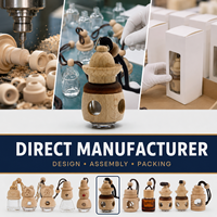Diffuseur de parfum pour voiture en forme de baril en bois de hêtre avec bouteille intérieure en verre, parfum naturel, logo personnalisé, OEM ODM