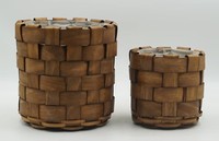 Ensemble de paniers à plantes en bois tressé naturel fabriqués en Chine, porte-pot de fleurs d'intérieur avec doublure intérieure imperméable