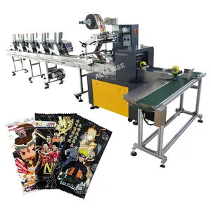 Grouping Feeder Trading Card Sorting Machine 3 Sides Sealing Bag Pillow Packing Machine Dispenser