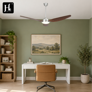 Ventilateur de plafond moderne à 3 pales réversibles avec moteur DC, éclairage LED réglable, en ABS, pour intérieur, maison, appartement - Product Image 1