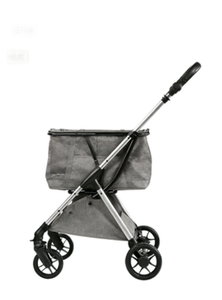 Складная регулируемая коляска для животных 605-2: легкая, с сетчатым дизайном, большой вместимости, портативная, 4-колесная тележка для использования на улице - Product Image 4