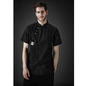 Personalizar Color Blanco Poly Algodón Hotel bar Restaurante Chef Uniforme Sarga Tela Abrigo/Chef Chaqueta - Product Image 6