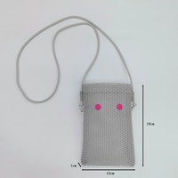 Pochette de téléphone portable fine et portable en maille avec longue sangle, multi-positions (bandoulière, épaule, cou), mini sacoche pour usage quotidien et décontracté