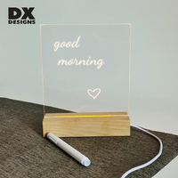 Bloc-notes en acrylique Transparent HD avec lumière LED, ornements créatifs de bureau, offre spéciale