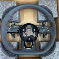 Volant en cuir personnalisé à fond plat, couleur cuir, pour Audi RS7 A4 B8.5 2016 A3 RS4 A4 A5 TT B6 S8 D4 S4 B8 B9 RS3