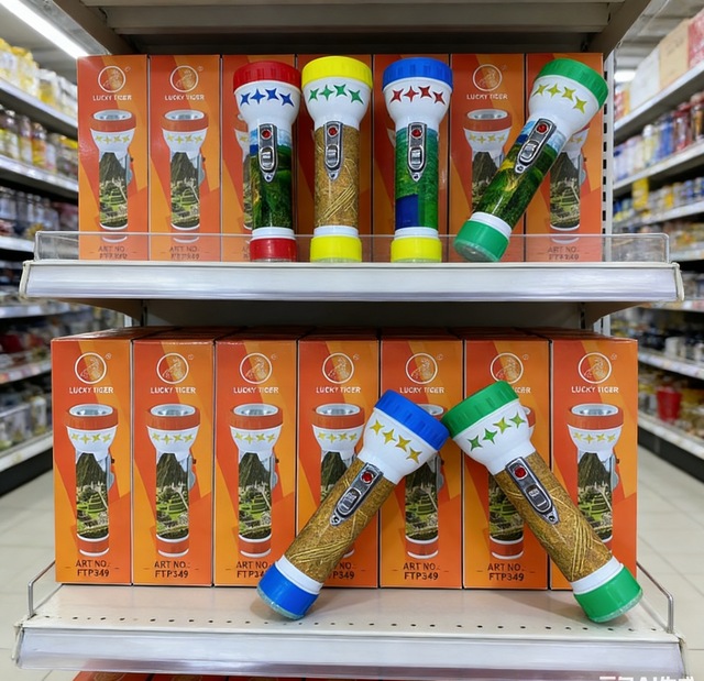 TORCH  Lucky tiger LED + Plastic +2D Battery Flashlight Suitable for Angola and South America