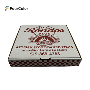 Scatola per Pizza Personalizzata di Diverse Forme, Stampata, Laminata Opaca, Ecologica, Riciclabile, in Cartone Ondulato per <span class=keywords><strong>Asporto</strong></span> - Product Image 4