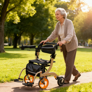 Zware aluminium elektrische loophulp, opvouwbaar ontwerp, elektrische rollator voor gehandicapten - Product Image 6