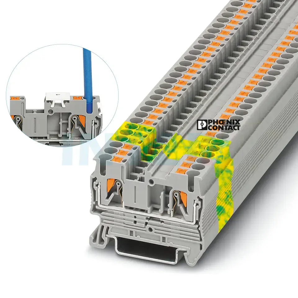 Din 레일 전기 터미널 블록을 통한 푸시 인 피드 장착 3209510,PT 2.5 PA66 범용 설치 패널