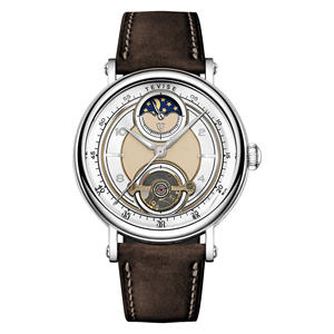 Montre mécanique pour homme en acier inoxydable avec logo personnalisé, phase solaire et lunaire, tourbillon, bracelet en cuir - Product Image 2