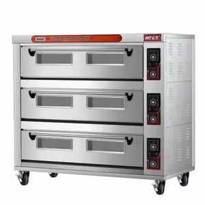 3 deck 12 tray electric oven supplier commercial brick floor pizza oven 3 deck