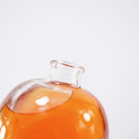 Seau rond de 500ml en forme de gourde blanche courte Bouteilles en verre de vodka whisky tequila avec bouchon en aluminium argenté