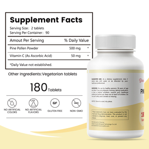 Compresse di Polvere di Polline di Pino 500mg, a Parete Cellulare Rottura, Alta Assorbenza, Integratore Disponibile per OEM - Product Image 4