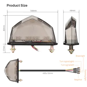 Universal LED Dirt Bike Scooter Motorcycle Rear Integrated Turn Signal Brake Light Tail Light