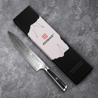 Pisau Koki Damascus KEEMAKE 8 Inci dengan 67 Lapisan Inti VG10 Gagang G10 Ramah Lingkungan untuk Memasak Profesional